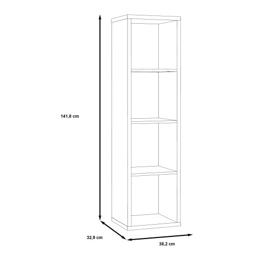 Mabon Wooden Bookcase With 3 Shelves In Matt Black