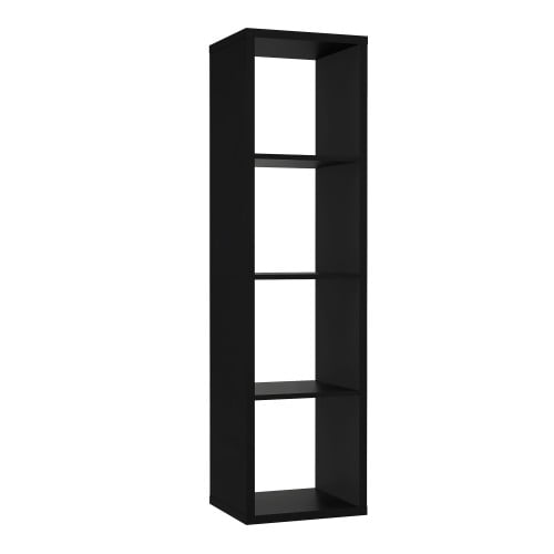 Mabon Wooden Bookcase With 3 Shelves In Matt Black