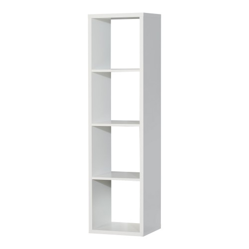 Mabon Wooden Bookcase With 3 Shelves In Matt White