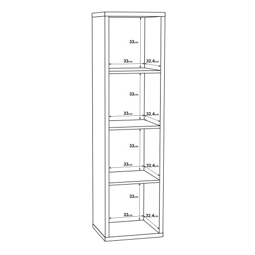 Mabon Wooden Bookcase With 3 Shelves In Matt White