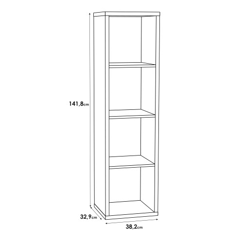 Mabon Wooden Bookcase With 3 Shelves In Sand Oak