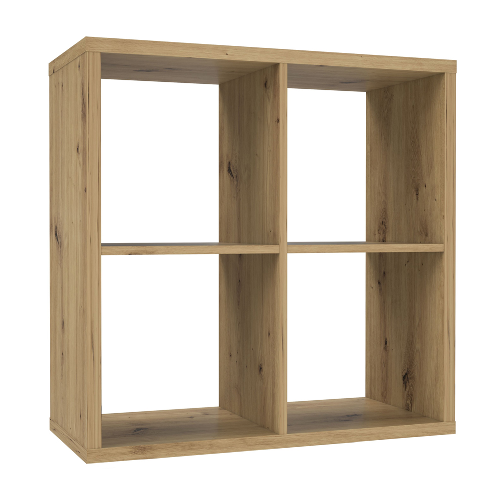 Mabon Wooden Shelving Unit With 4 Open Storage In Artisan Oak
