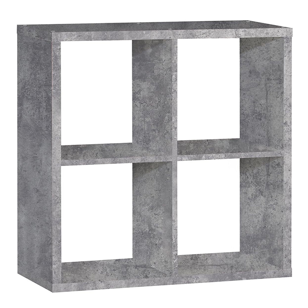 Mabon Wooden Shelving Unit With 4 Open Storage In Concrete Effect