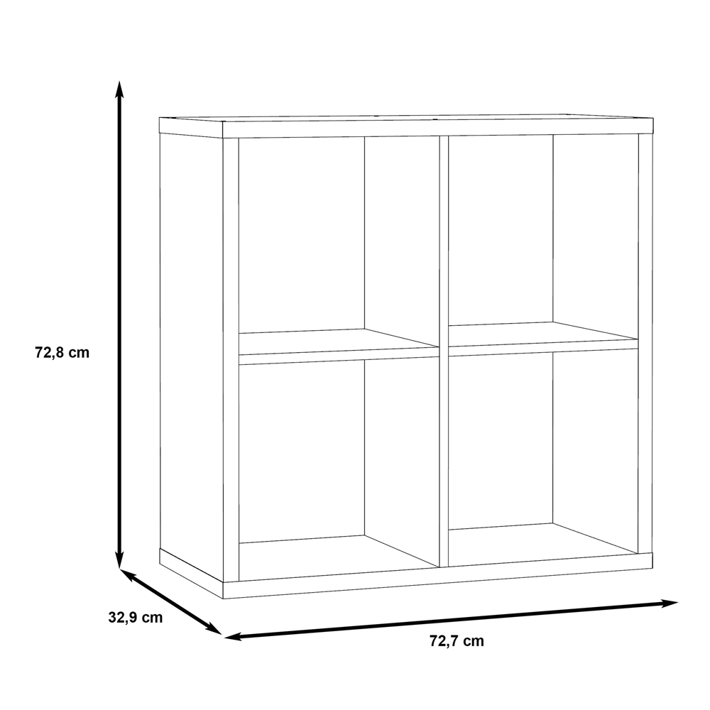 Mabon Wooden Shelving Unit With 4 Open Storage In Concrete Effect