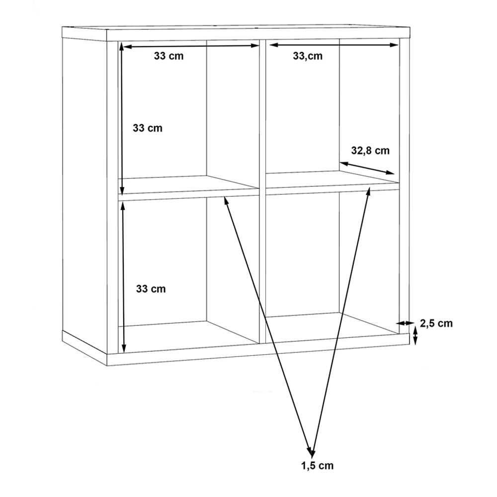 Mabon Wooden Shelving Unit With 4 Open Storage In Concrete Effect