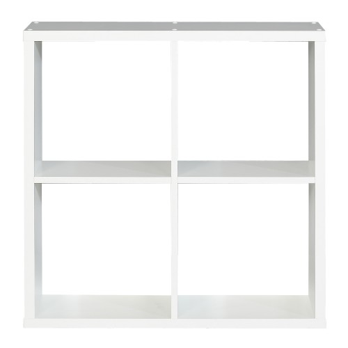 Mabon Wooden Bookcase With 4 Open Cubes In Matt White