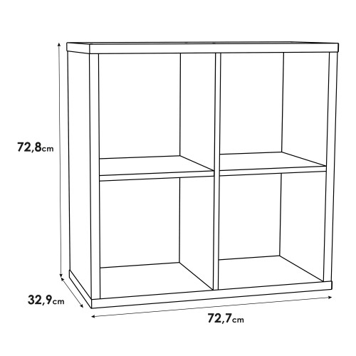 Mabon Wooden Bookcase With 4 Open Cubes In Matt White