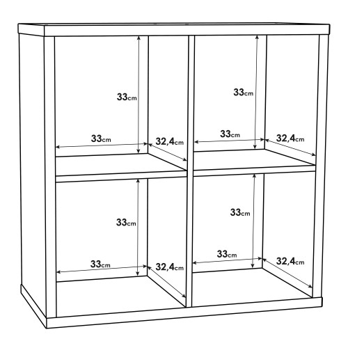 Mabon Wooden Bookcase With 4 Open Cubes In Matt White