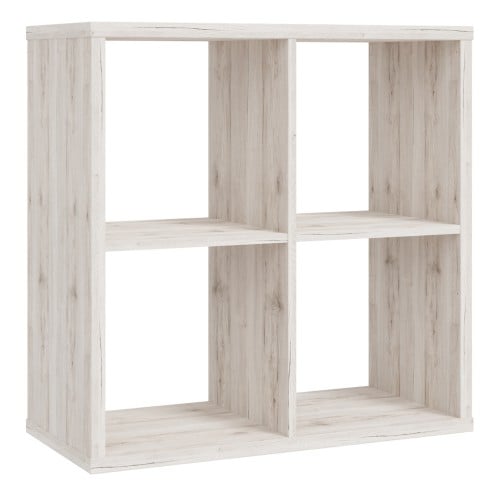 Read more about Mabon wooden bookcase with 4 open cubes in sand oak
