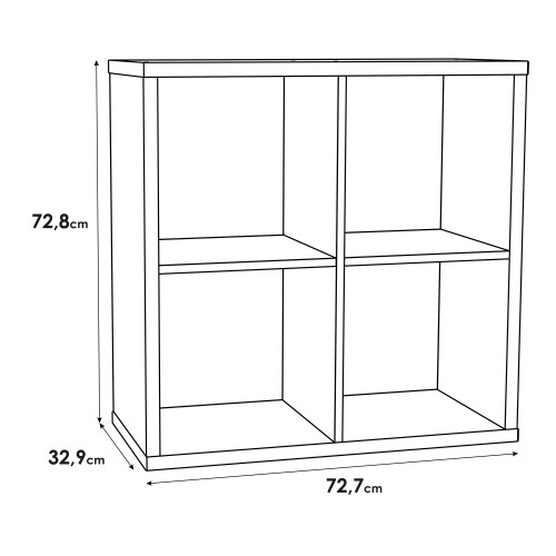 Mabon Wooden Bookcase With 4 Open Cubes In Sonoma Oak
