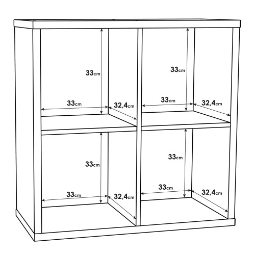 Mabon Wooden Bookcase With 4 Open Cubes In Sonoma Oak