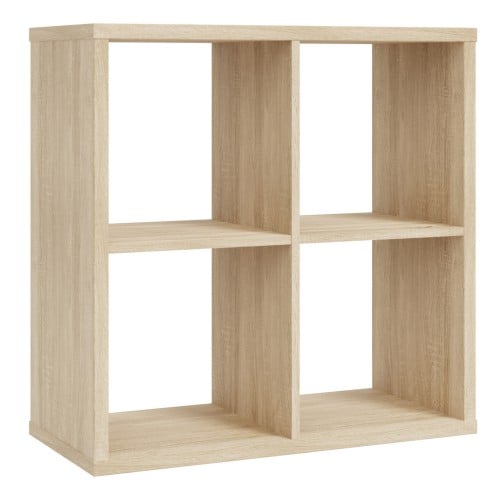 Mabon Wooden Bookcase With 4 Open Cubes In Sonoma Oak