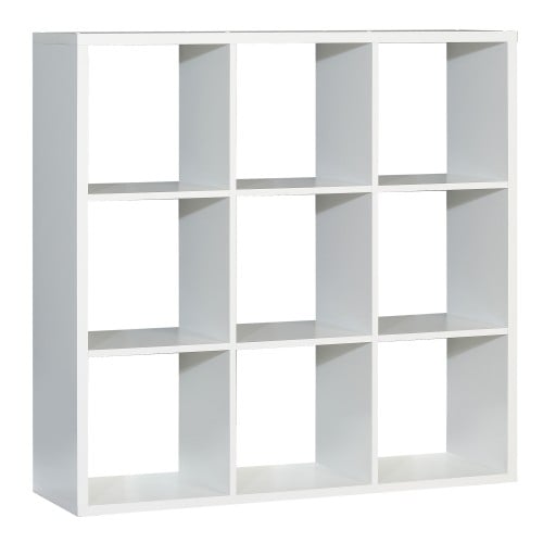 Read more about Mabon wooden bookcase with 9 open cubes in matt white