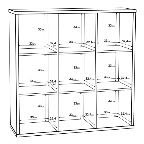 Mabon Wooden Bookcase With 9 Open Cubes In Sonoma Oak