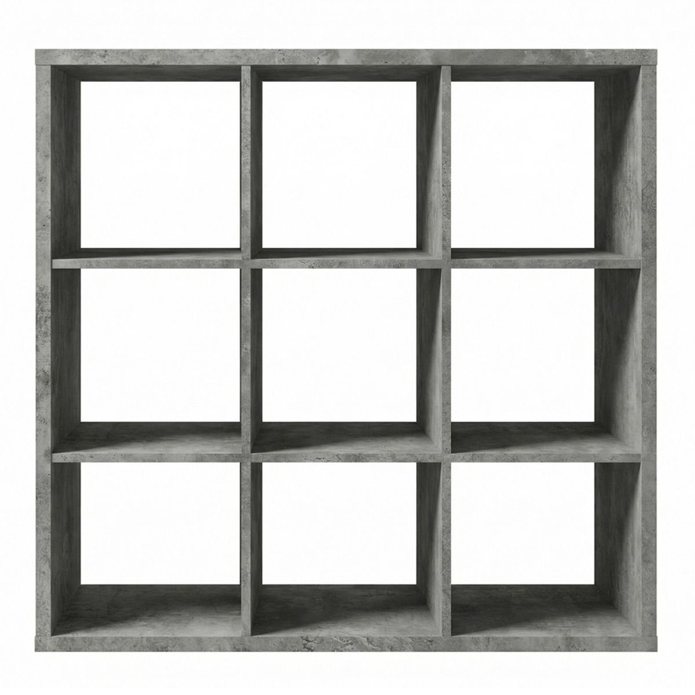 Mabon Wooden Shelving Unit With 9 Open Storage In Concrete Effect