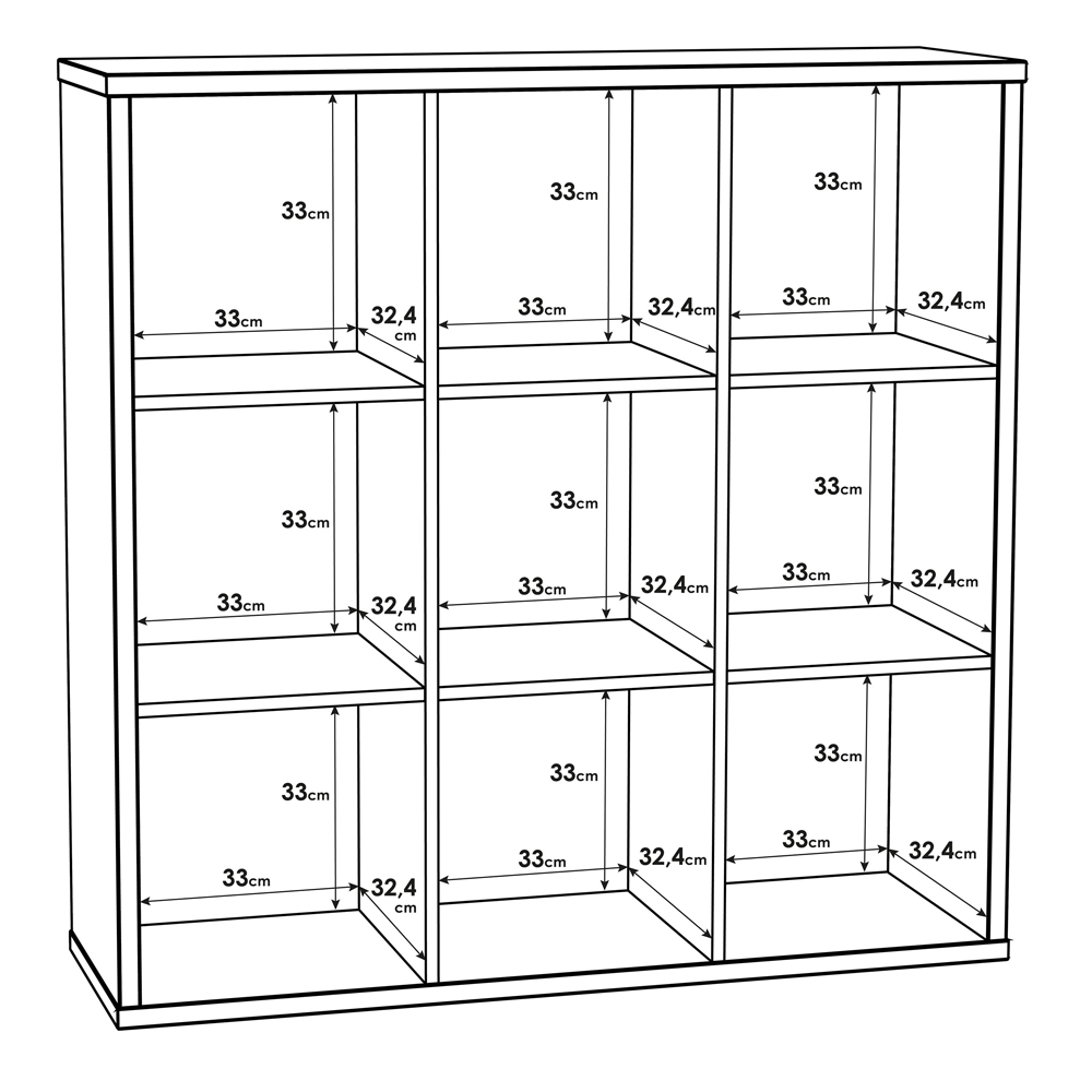 Mabon Wooden Shelving Unit With 9 Open Storage In Concrete Effect