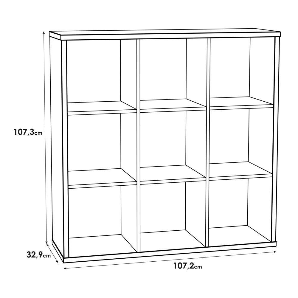 Mabon Wooden Shelving Unit With 9 Open Storage In Matt White
