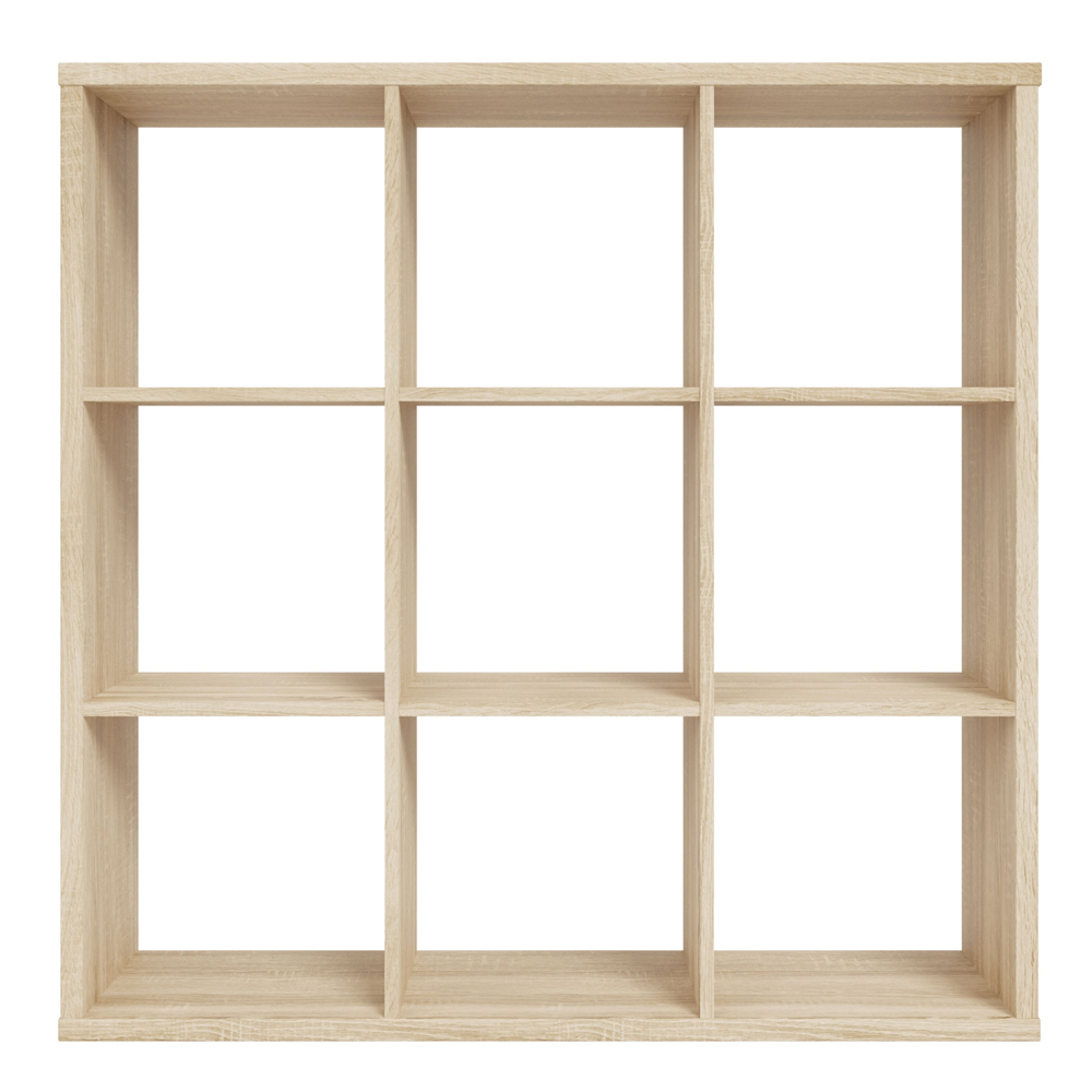 Mabon Wooden Shelving Unit With 9 Open Storage In Sonoma Oak