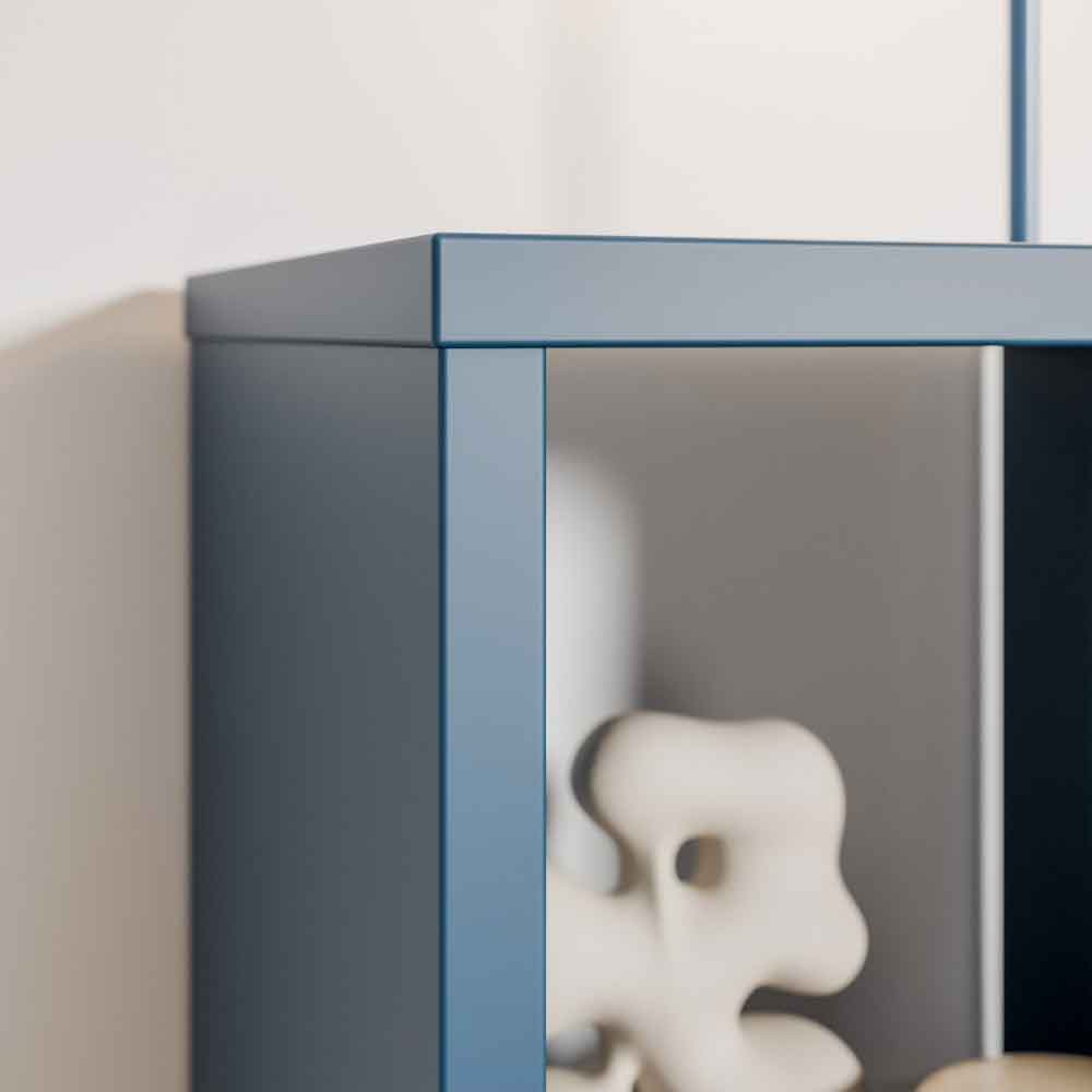 Mabon Wooden Shelving Unit with 2 Open Storage in Blue