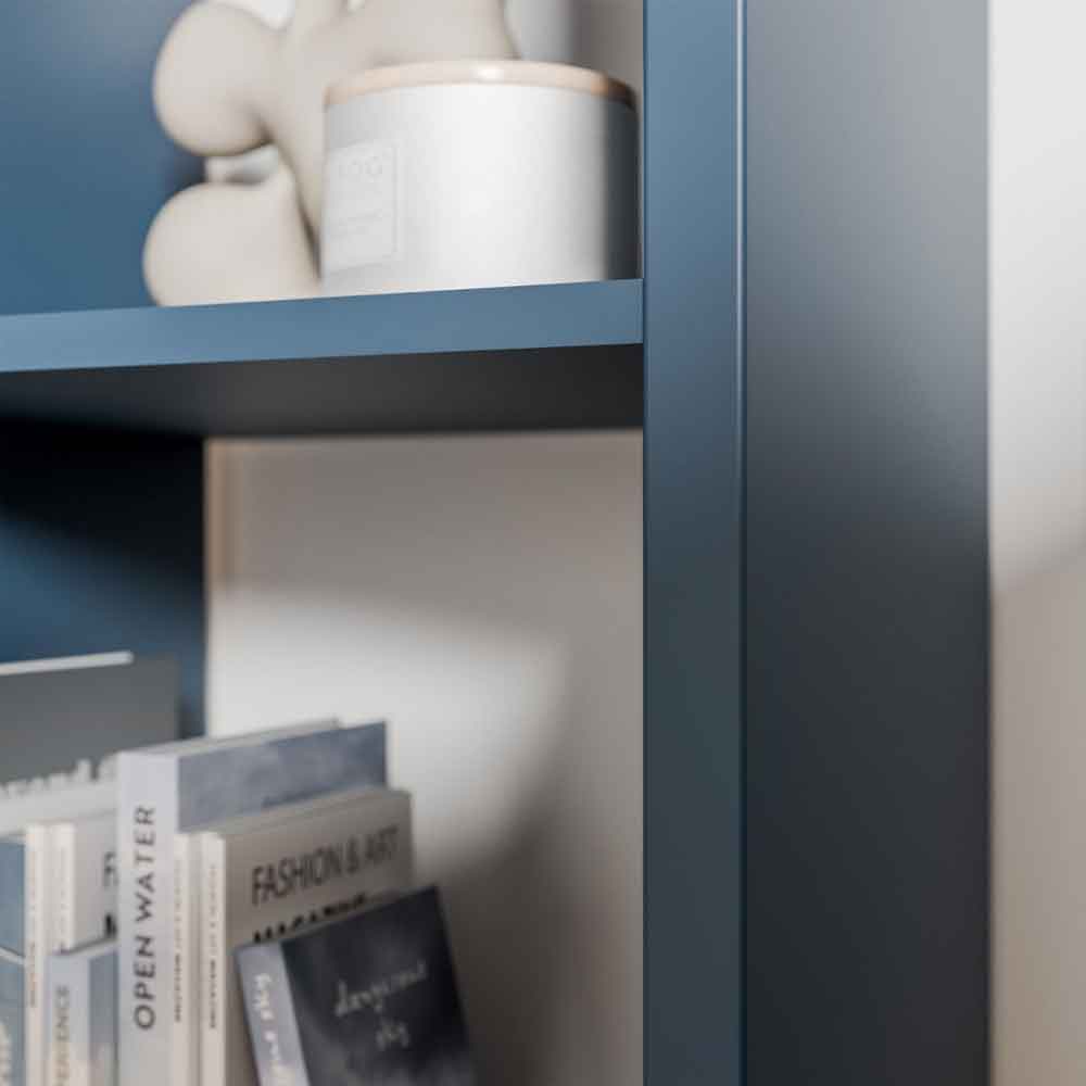 Mabon Wooden Shelving Unit with 2 Open Storage in Blue