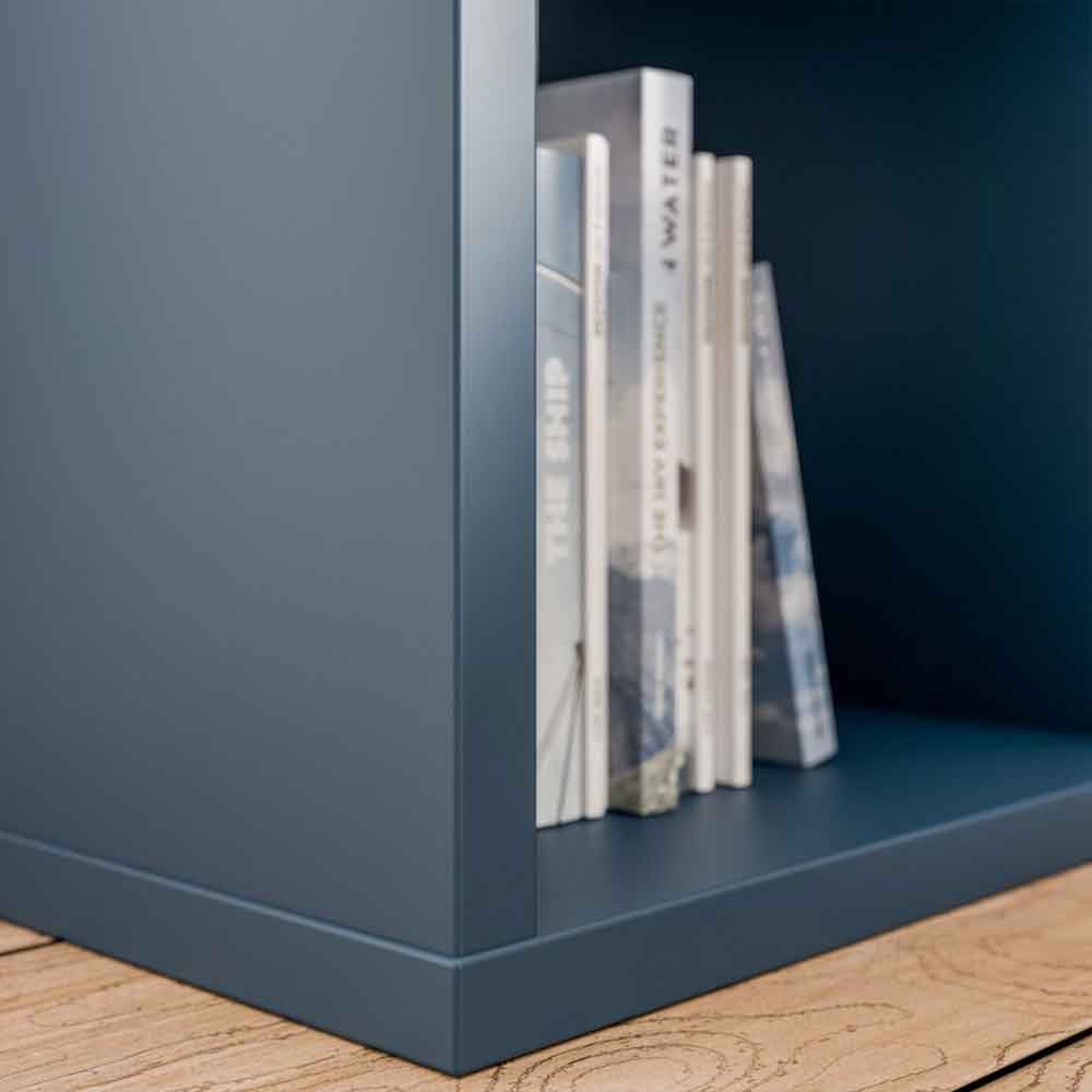 Mabon Wooden Shelving Unit with 2 Open Storage in Blue