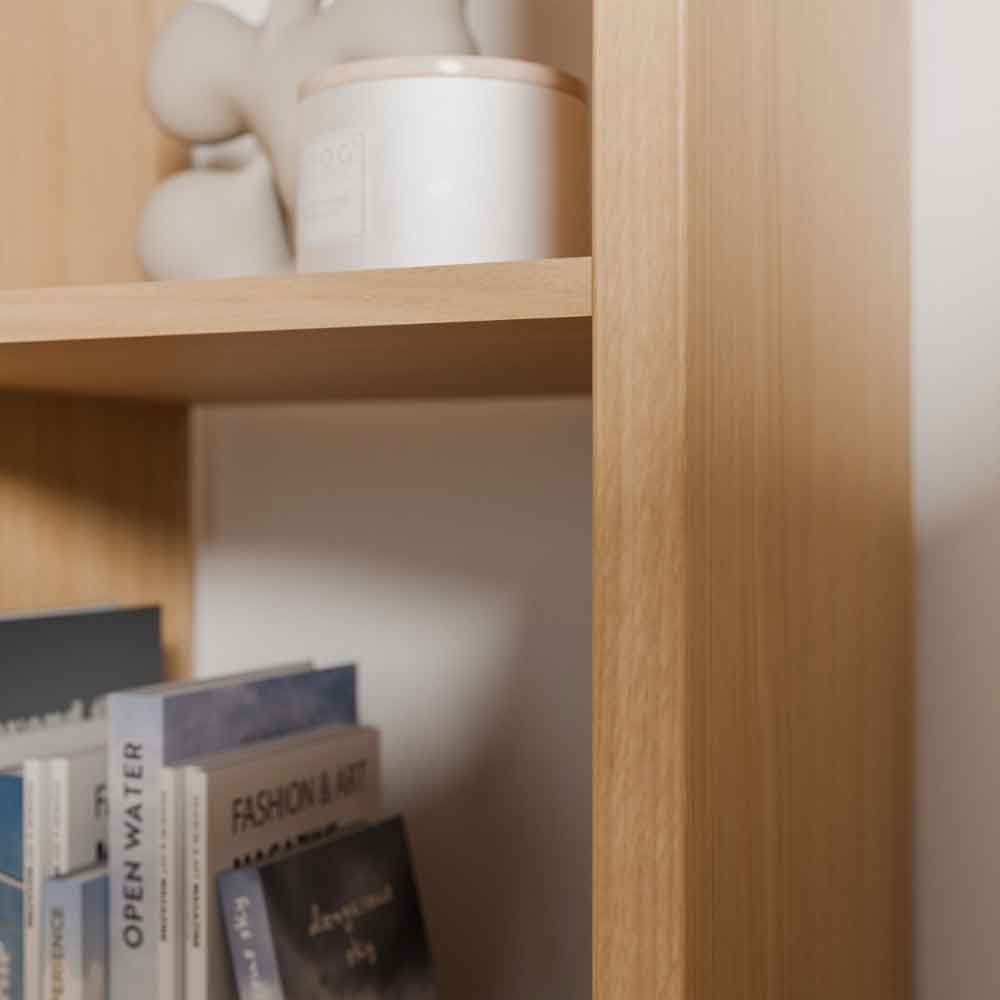 Mabon Wooden Shelving Unit with 2 Open Storage in Elegancia Oak
