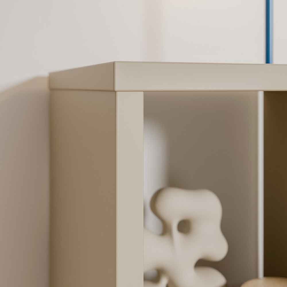 Mabon Wooden Shelving Unit with 2 Open Storage in Taupe