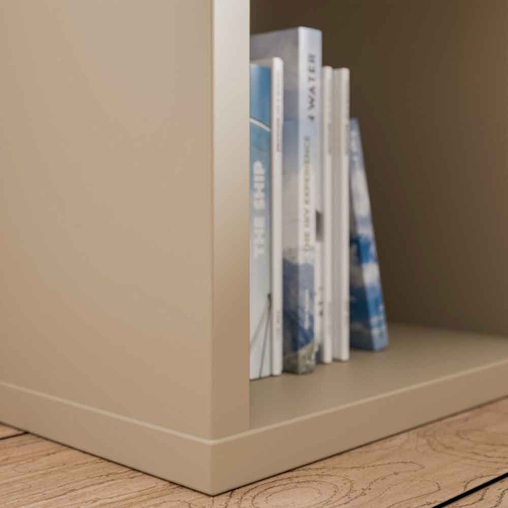 Mabon Wooden Shelving Unit with 2 Open Storage in Taupe