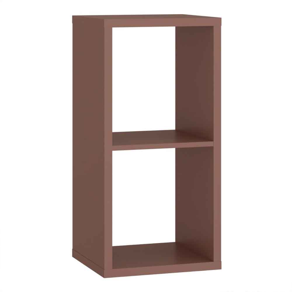 Mabon Wooden Shelving Unit with 2 Open Storage in Terracotta