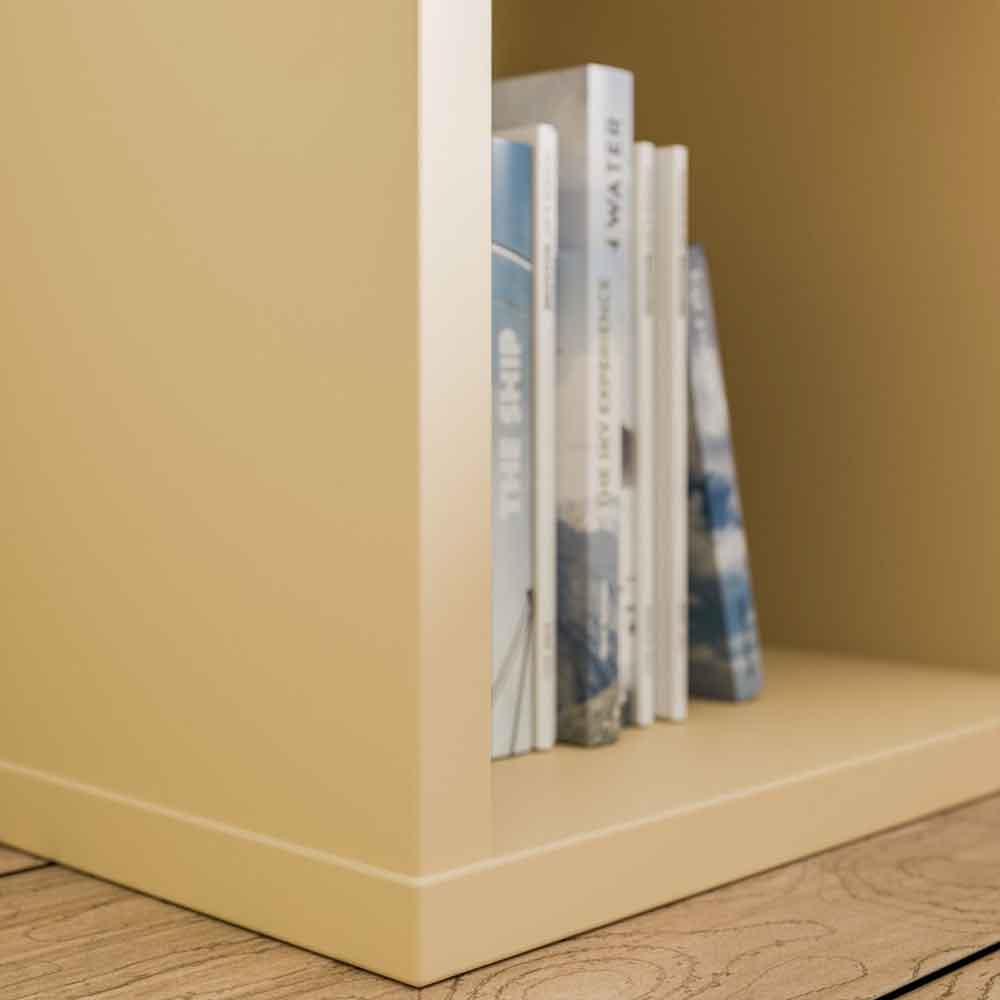 Mabon Wooden Shelving Unit with 2 Open Storage in Yellow