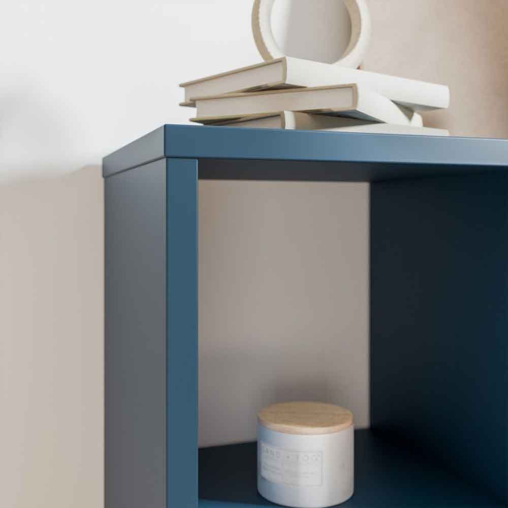 Mabon Wooden Shelving Unit with 4 Open Storage in Blue