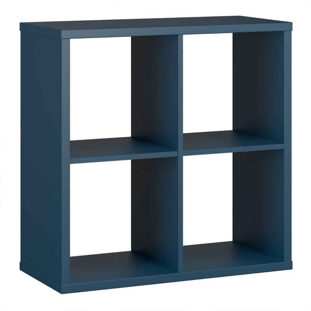 Mabon Wooden Shelving Unit with 4 Open Storage in Blue