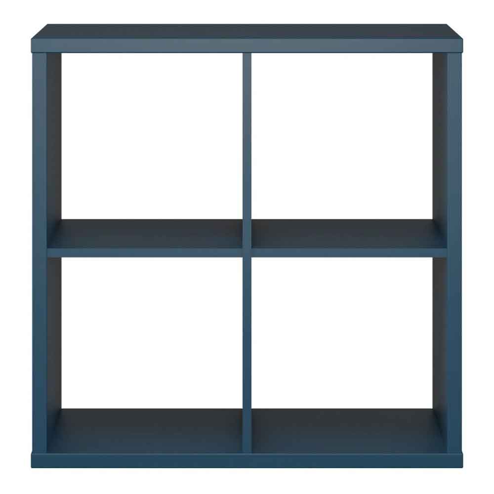 Mabon Wooden Shelving Unit with 4 Open Storage in Blue