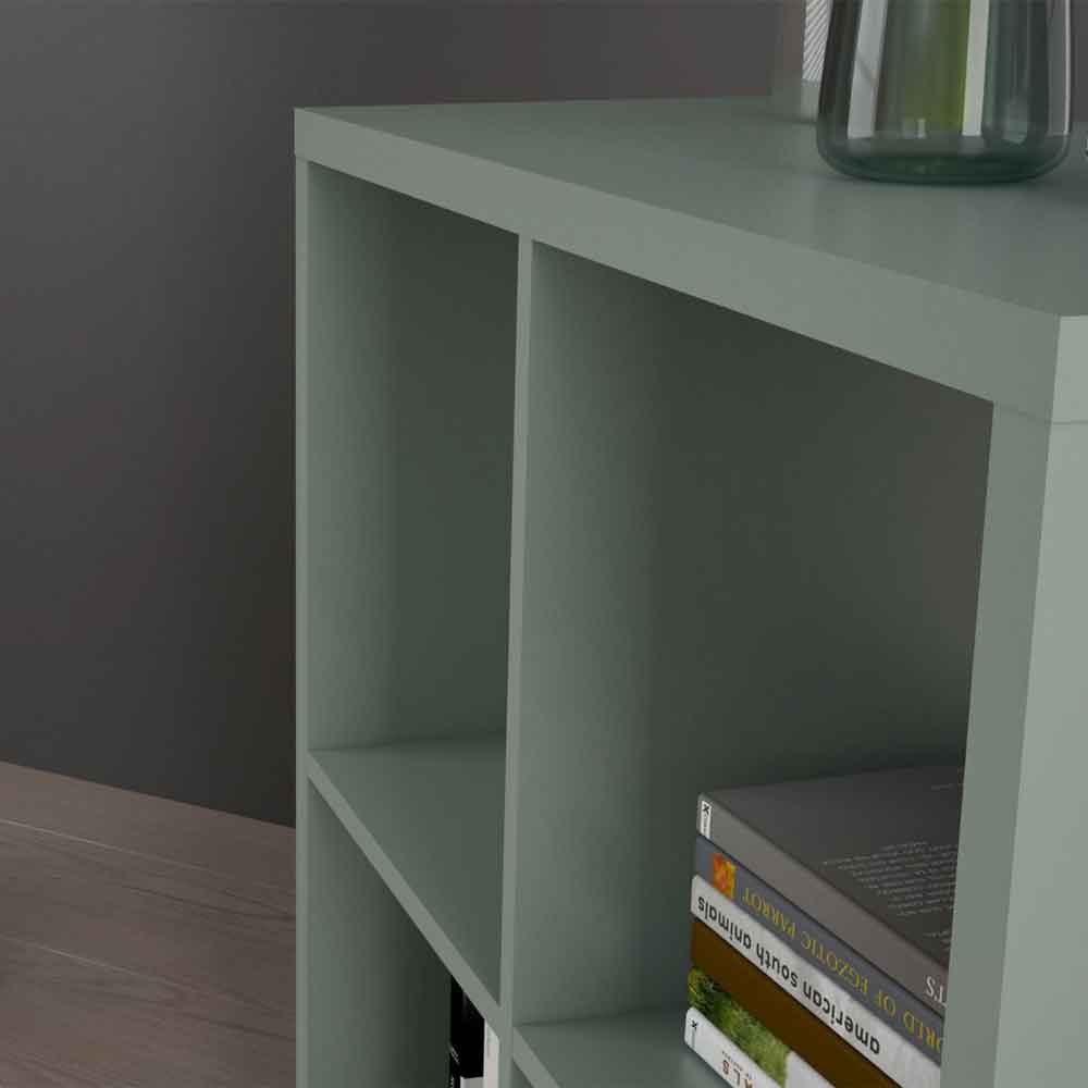 Mabon Wooden Shelving Unit with 4 Open Storage in Sage Green