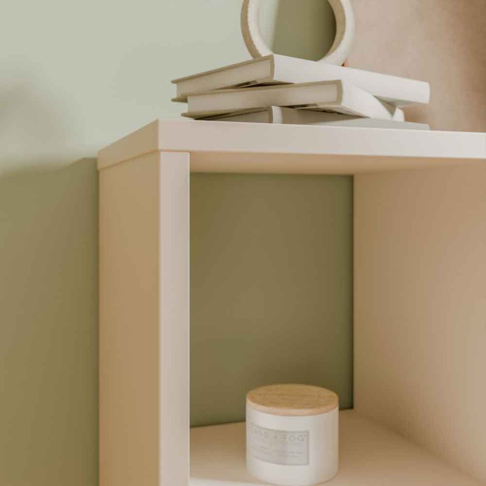 Mabon Wooden Shelving Unit with 4 Open Storage in Sand