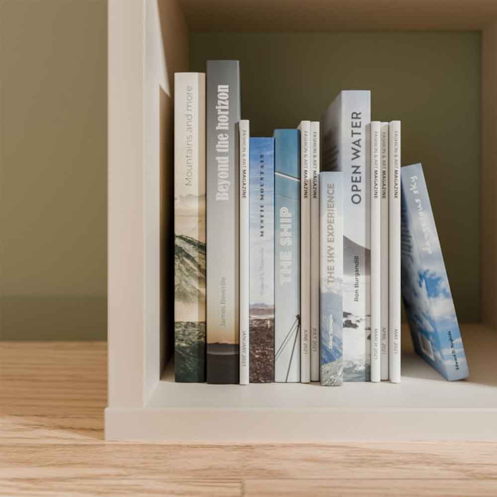Mabon Wooden Shelving Unit with 4 Open Storage in Sand