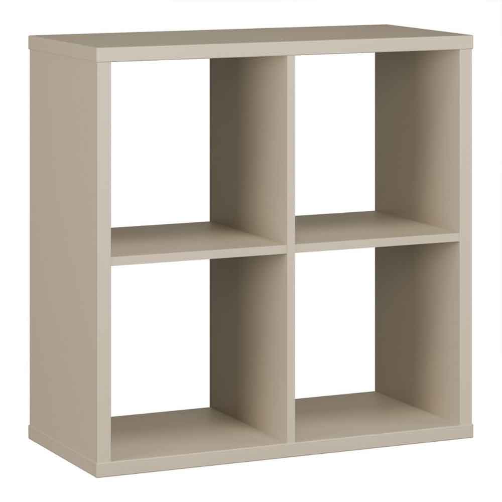 Mabon Wooden Shelving Unit with 4 Open Storage in Taupe