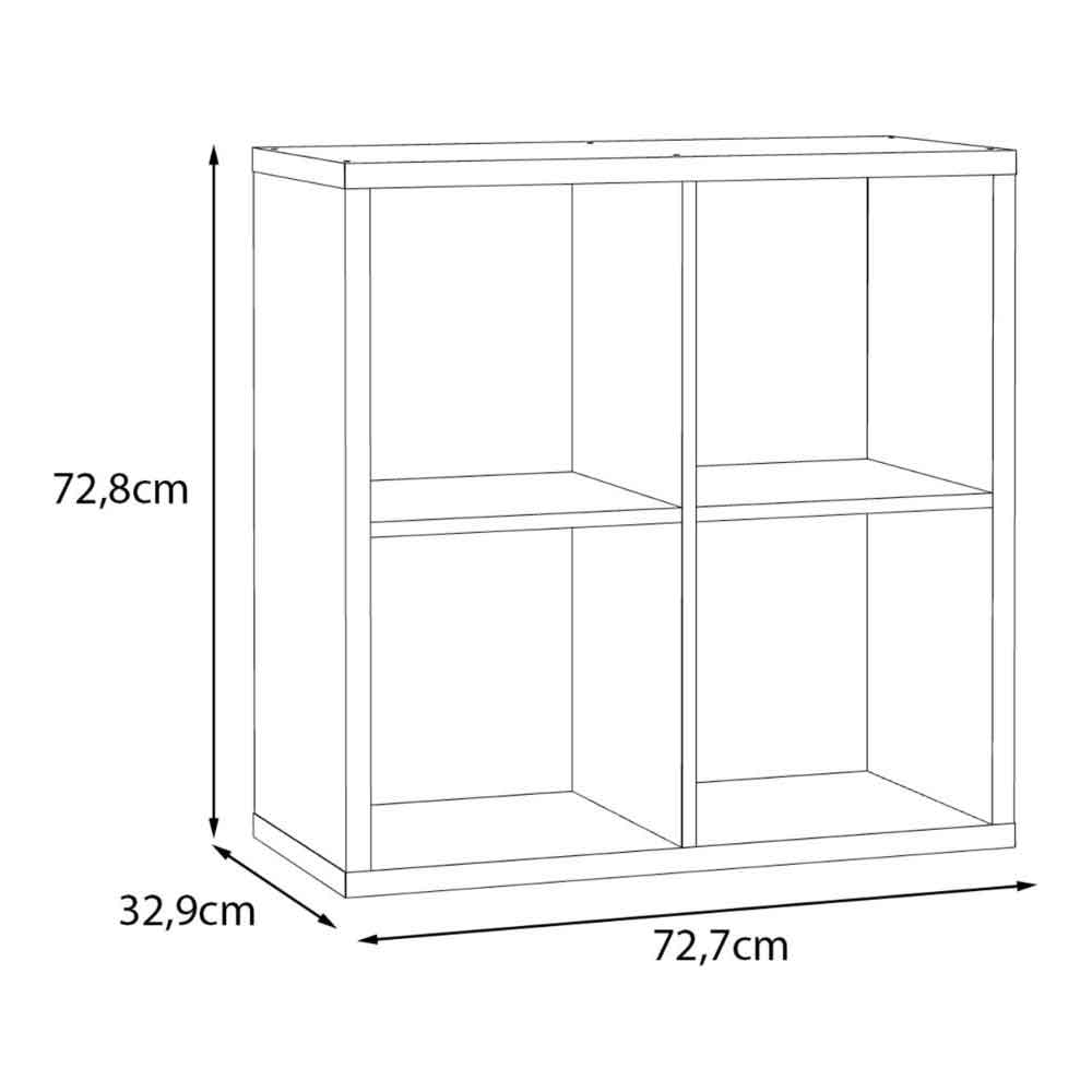 Mabon Wooden Shelving Unit with 4 Open Storage in Taupe