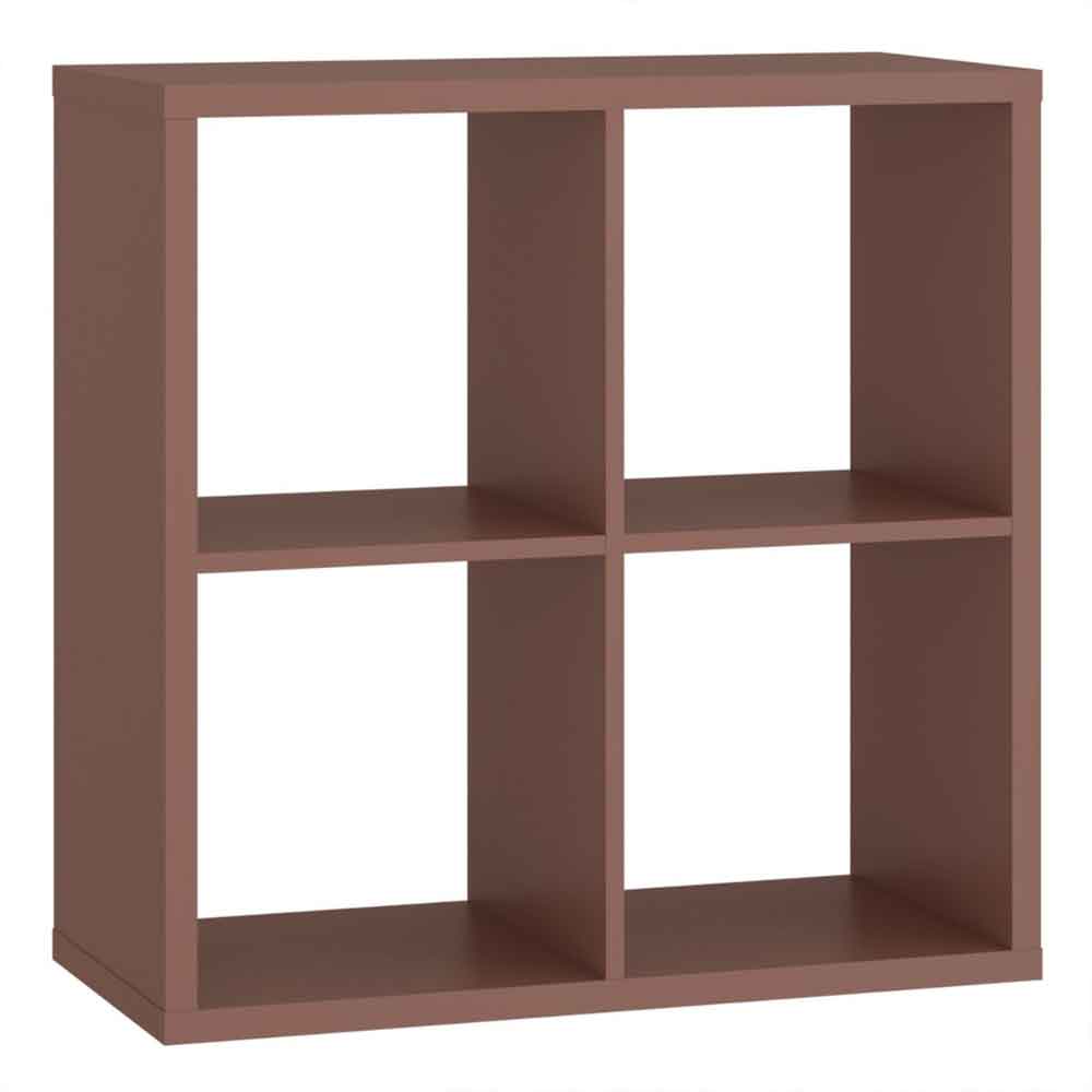Mabon Wooden Shelving Unit with 4 Open Storage in Terracotta