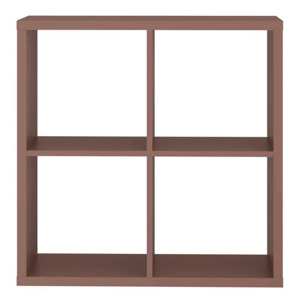 Mabon Wooden Shelving Unit with 4 Open Storage in Terracotta