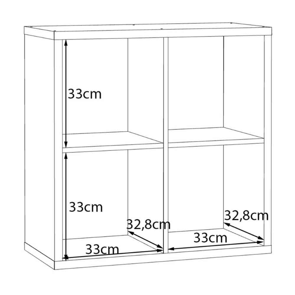 Mabon Wooden Shelving Unit with 4 Open Storage in Terracotta