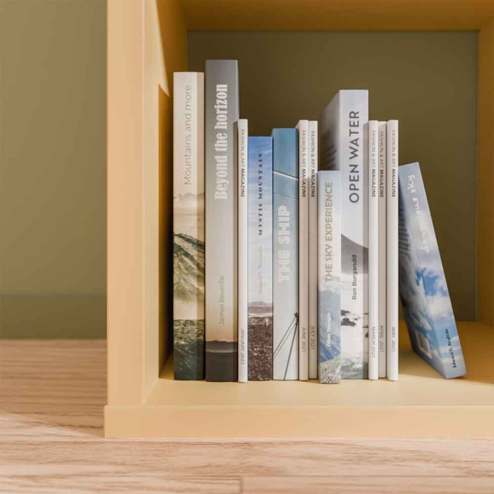Mabon Wooden Shelving Unit with 4 Open Storage in Yellow
