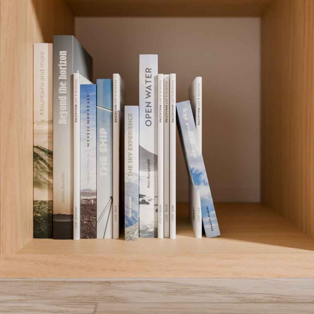 Mabon Wooden Shelving Unit with 9 Open Storage in Blue