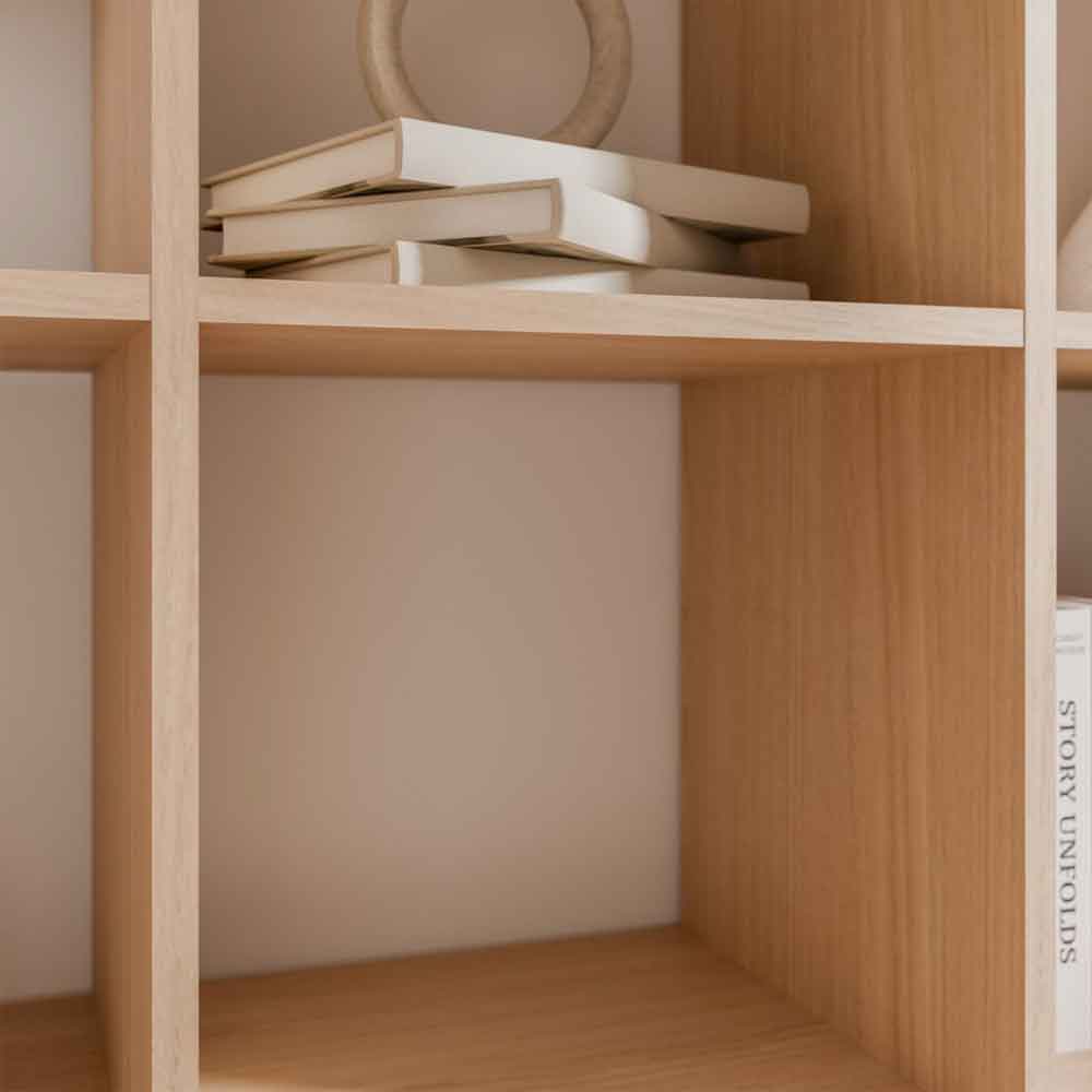 Mabon Wooden Shelving Unit with 9 Open Storage in Blue