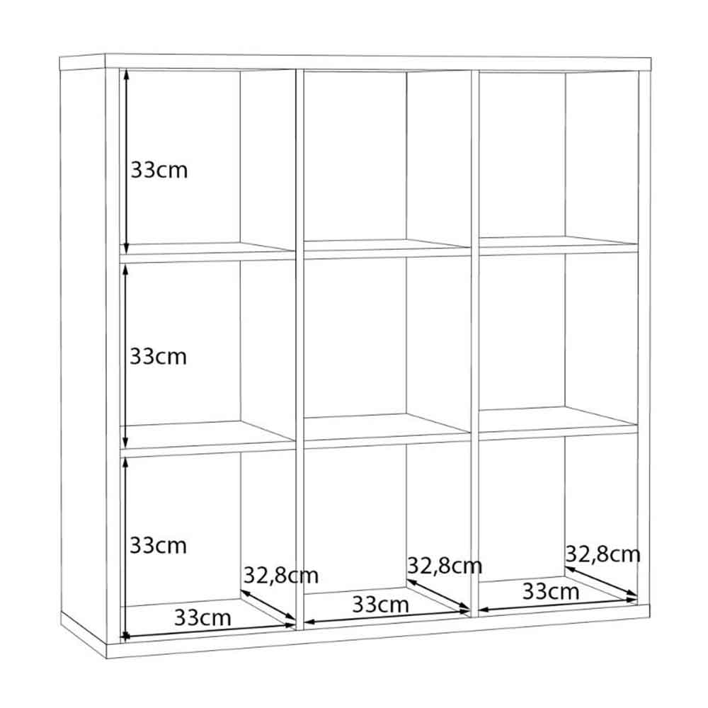 Mabon Wooden Shelving Unit with 9 Open Storage in Blue
