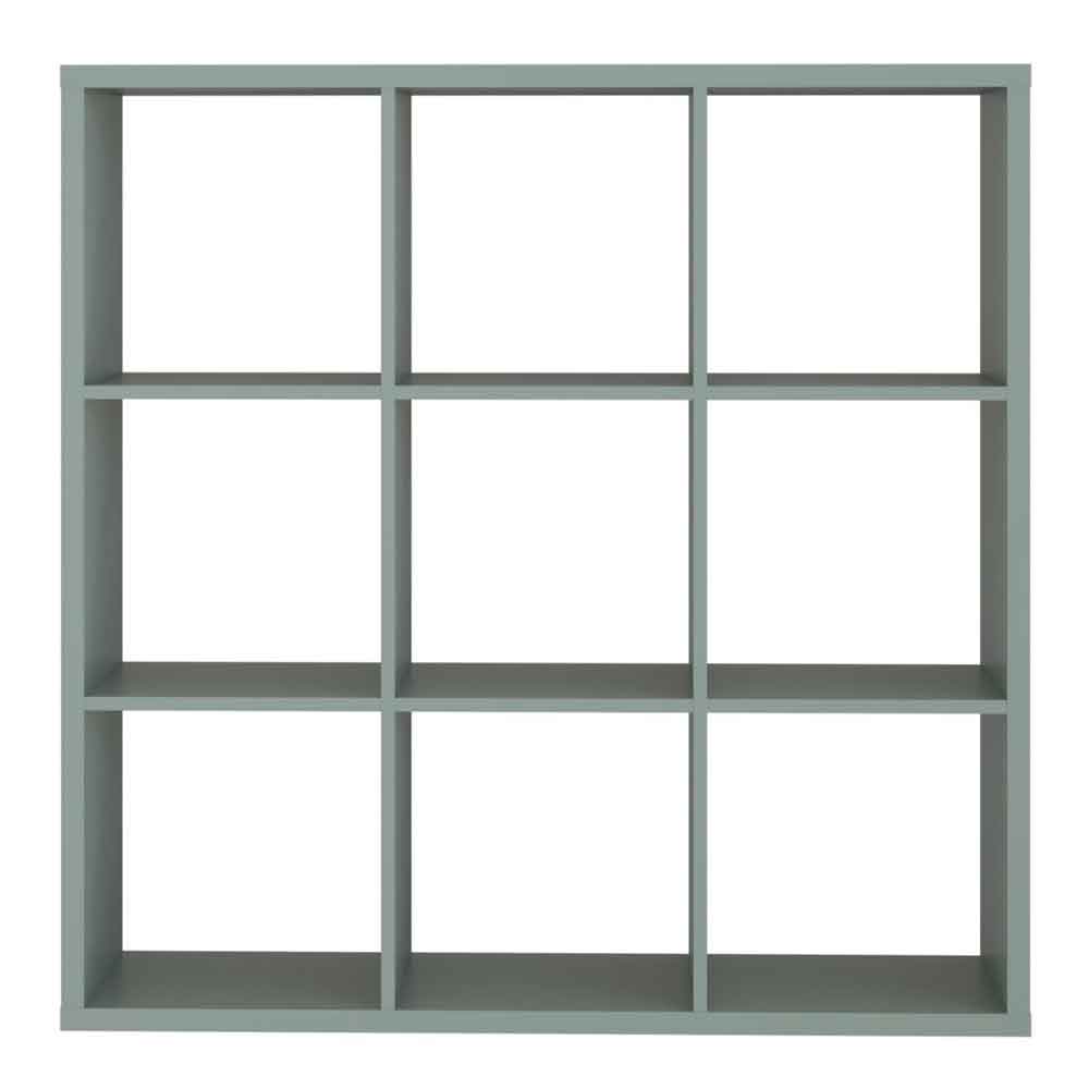 Mabon Wooden Shelving Unit with 9 Open Storage in Sage Green