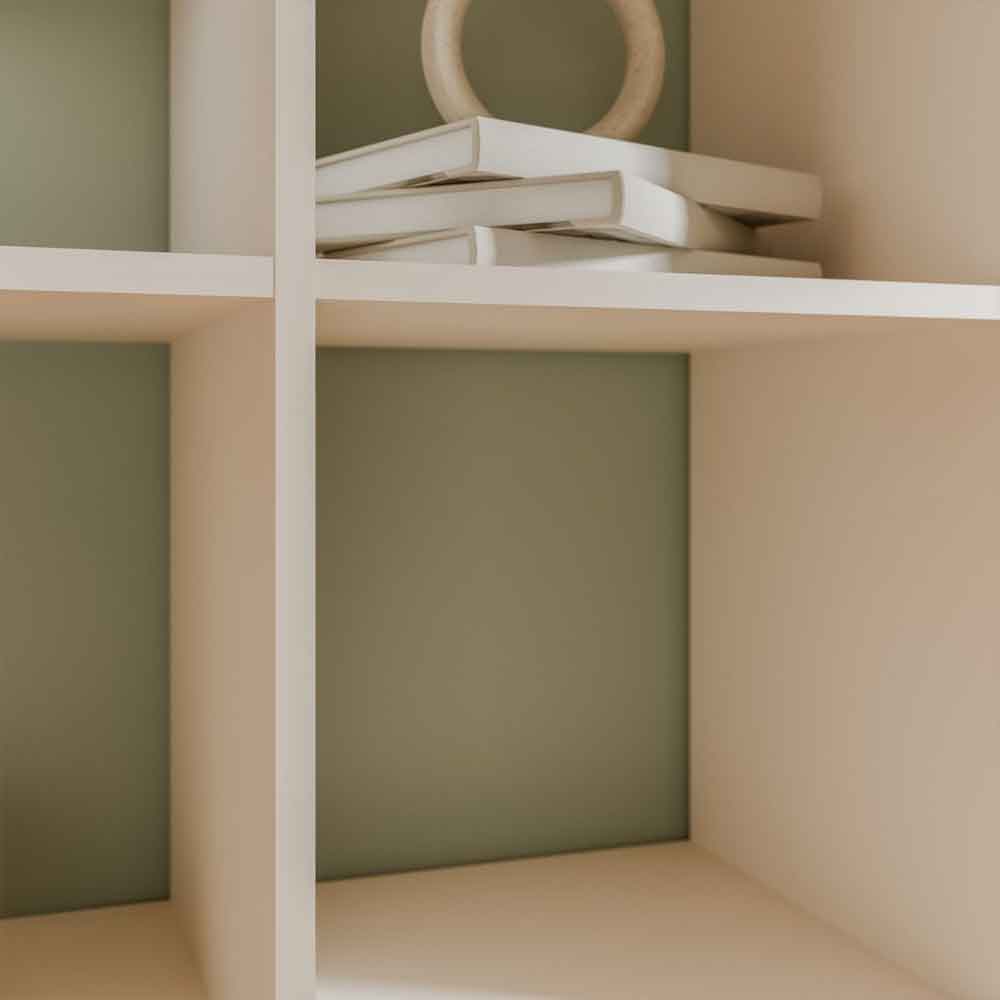 Mabon Wooden Shelving Unit with 9 Open Storage in Sand