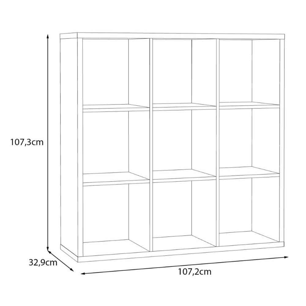 Mabon Wooden Shelving Unit with 9 Open Storage in Sand