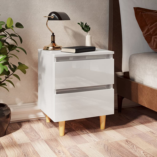 Read more about Macaw high gloss bedside cabinet with 2 drawers in white