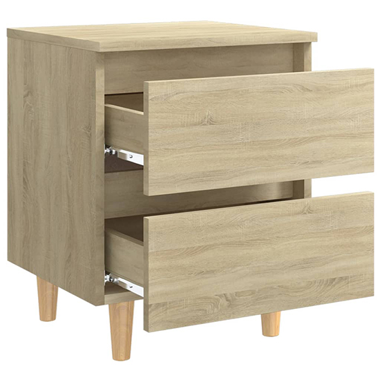Macaw Wooden Bedside Cabinet With 2 Drawers In Sonoma Oak